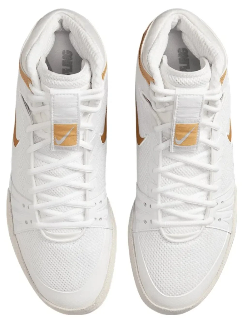 Nike Freek Mens Wrestling Shoes White Metallic Gold 316403-100 NEW